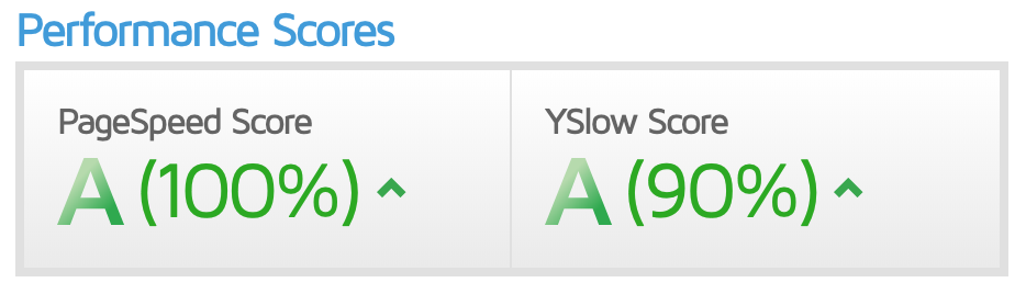 Performance Score for the sunnycopy website by GT Metrix. Pagespeed Score 100%. YSlow Score = 90%
